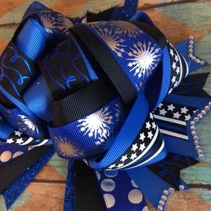 #backtheblue girls hair bow